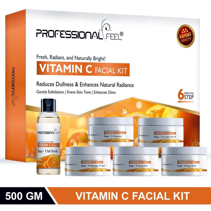 Professional Feel Vitamin C Facial Kit Fresh Radiant Naturally Bright Skin Set of 6 300 gm - Image 3