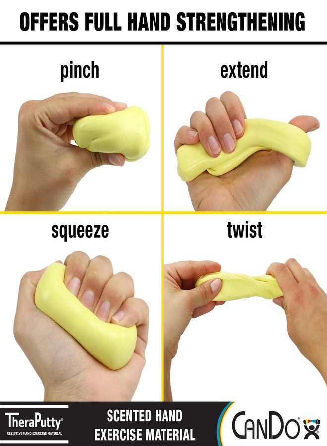CanDo TheraPutty Scented Hand Exercise Putty For Rehabilitation, Exercises, Hand Therapy, Occupational Therapy, Banana Yellow X-Soft 1lb - Image 4