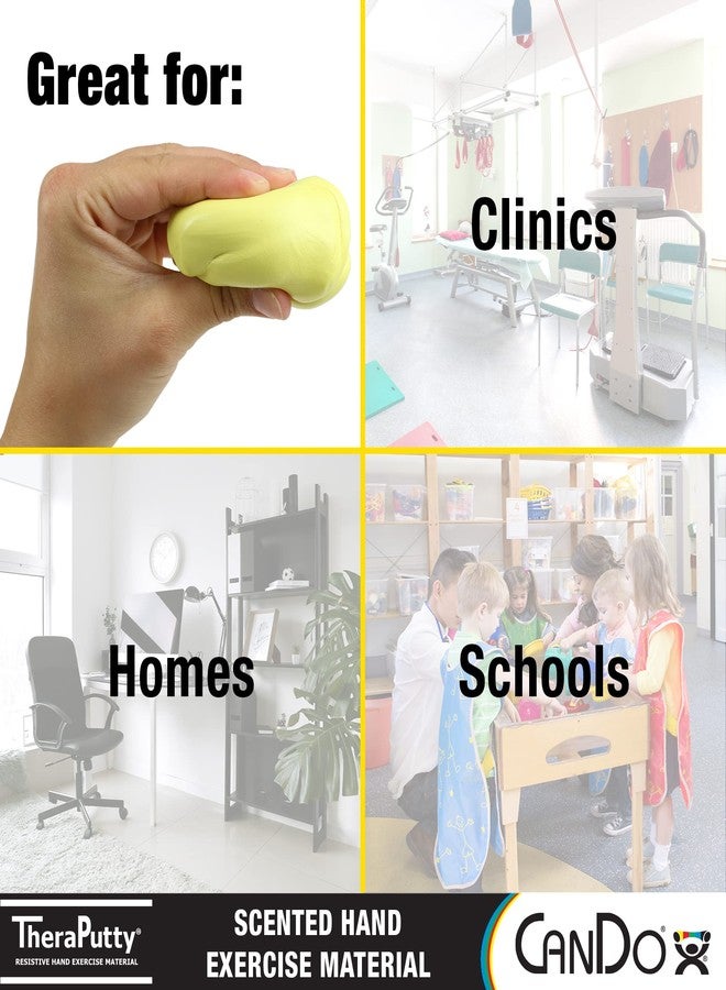 CanDo TheraPutty Scented Hand Exercise Putty For Rehabilitation, Exercises, Hand Therapy, Occupational Therapy, Banana Yellow X-Soft 1lb - Image 2