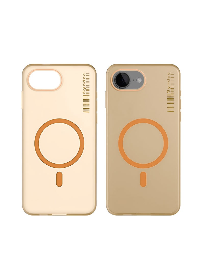 Syndee Apple iPhone 17e 5G 2026 Syndee Series Hybrid Translucent Magsafe with Magnetic Charging Raised Camera Lips Elegant Look Case Cover (MCMPMN) - Orange - Image 2