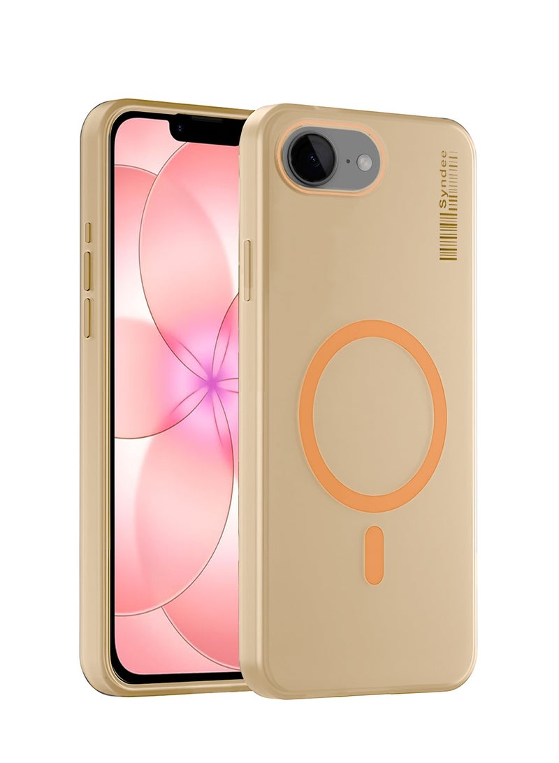 Syndee Apple iPhone 17e 5G 2026 Syndee Series Hybrid Translucent Magsafe with Magnetic Charging Raised Camera Lips Elegant Look Case Cover (MCMPMN) - Orange - Image 1