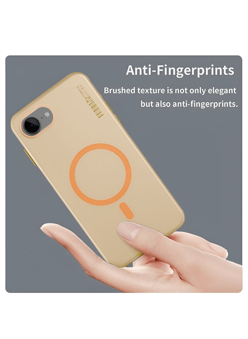 Syndee Apple iPhone 17e 5G 2026 Syndee Series Hybrid Translucent Magsafe with Magnetic Charging Raised Camera Lips Elegant Look Case Cover (MCMPMN) - Orange - Image 4