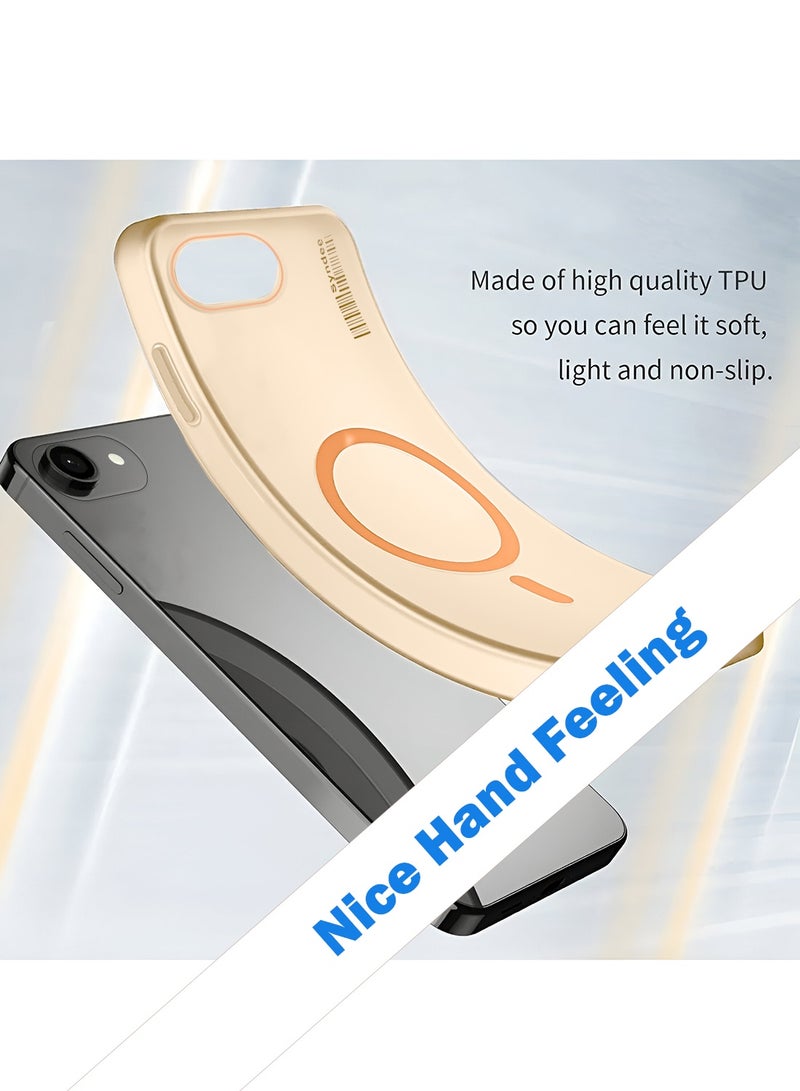 Syndee Apple iPhone 17e 5G 2026 Syndee Series Hybrid Translucent Magsafe with Magnetic Charging Raised Camera Lips Elegant Look Case Cover (MCMPMN) - Orange - Image 3