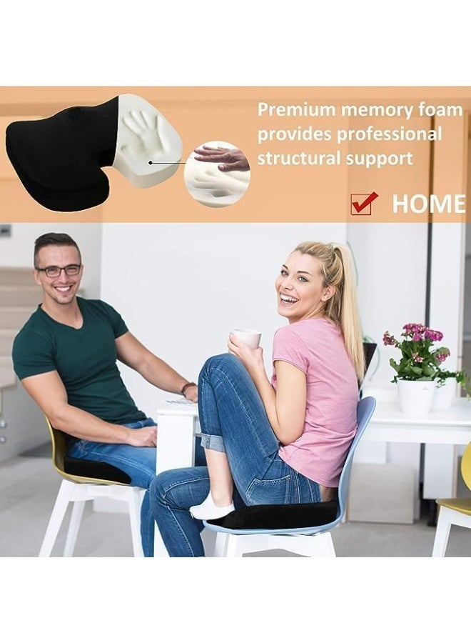 CAZADORA Premium Comfort Seat Cushion — Cazadora Orthopedic Memory Foam Coccyx Cushion for Tailbone & Lower Back Pain Relief, Ergonomic U-Shaped Comfort Seat Pad for Office Chairs, Car Seats, Wheelchairs, Gaming Chairs and Travel — Breathable Non-Slip Cover, Pressure-Relief Design to Reduce Sciatica, Hemorrhoid & Posture Discomfort, Portable Light-Weight Support (42×34×6 cm) — Ideal Gift for Drivers, Remote Workers, Students, Pregnant Women & Seniors — Durable High-Density Foam, Easy-Clean Removable Cover, Anti-Skid Base for Stable Seating, Improves Blood Circulation, Promotes Correct Spine Alignment, Relieves Prolonged Sitting Fatigue, Compatible with Most Chairs and Car Interiors — Black - Image 5