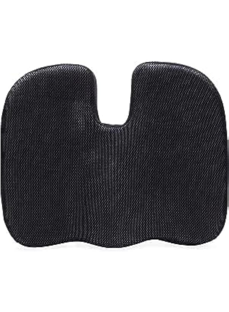 CAZADORA Premium Comfort Seat Cushion — Cazadora Orthopedic Memory Foam Coccyx Cushion for Tailbone & Lower Back Pain Relief, Ergonomic U-Shaped Comfort Seat Pad for Office Chairs, Car Seats, Wheelchairs, Gaming Chairs and Travel — Breathable Non-Slip Cover, Pressure-Relief Design to Reduce Sciatica, Hemorrhoid & Posture Discomfort, Portable Light-Weight Support (42×34×6 cm) — Ideal Gift for Drivers, Remote Workers, Students, Pregnant Women & Seniors — Durable High-Density Foam, Easy-Clean Removable Cover, Anti-Skid Base for Stable Seating, Improves Blood Circulation, Promotes Correct Spine Alignment, Relieves Prolonged Sitting Fatigue, Compatible with Most Chairs and Car Interiors — Black - Image 1