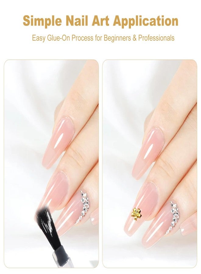 KGCGJVB 200Pcs Flower Charms for Nails Gold Mini Blossom Nail Charm Accessories with Minimalist Small Flowers and Gems Cute Nail Decorations for Women DIY Manicure Nail Art Designs - Image 4