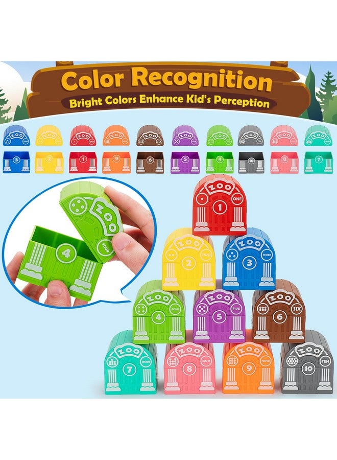 Aigybobo Learning Toys for 1,2,3 Year Old Toddlers, 20Pcs Safari Animals Toys Montessori Counting, Matching & Sorting Fine Motor Games, Christmas Birthday Easter Gift for Baby Boys Girls Age 12-18 Months - Image 3
