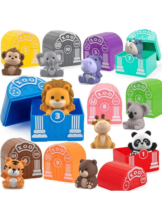 Aigybobo Learning Toys for 1,2,3 Year Old Toddlers, 20Pcs Safari Animals Toys Montessori Counting, Matching & Sorting Fine Motor Games, Christmas Birthday Easter Gift for Baby Boys Girls Age 12-18 Months - Image 1