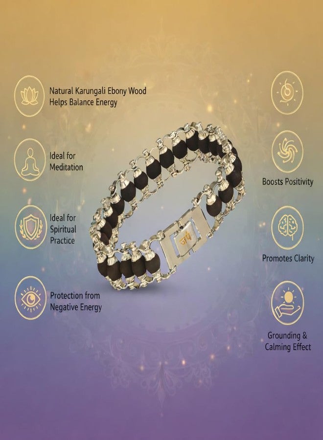 Japam Karungali Modern Bracelet for Men and Women | Natural Ebony Wood Beads for Spiritual Healing, Meditation, and Energy Balance | Certificate of Authenticity - Image 3