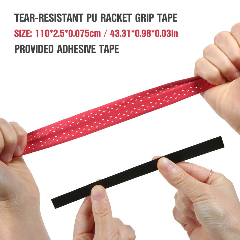 Badminton Overgrip: White 1pcs Reinforced PU Material Tear-resistant Durable - EVA Ridges Thickened For Comfort Shock Absorption Racket Grip Tape With Ventilated Sweat-absorbent Holes For Badminton Te - Image 2