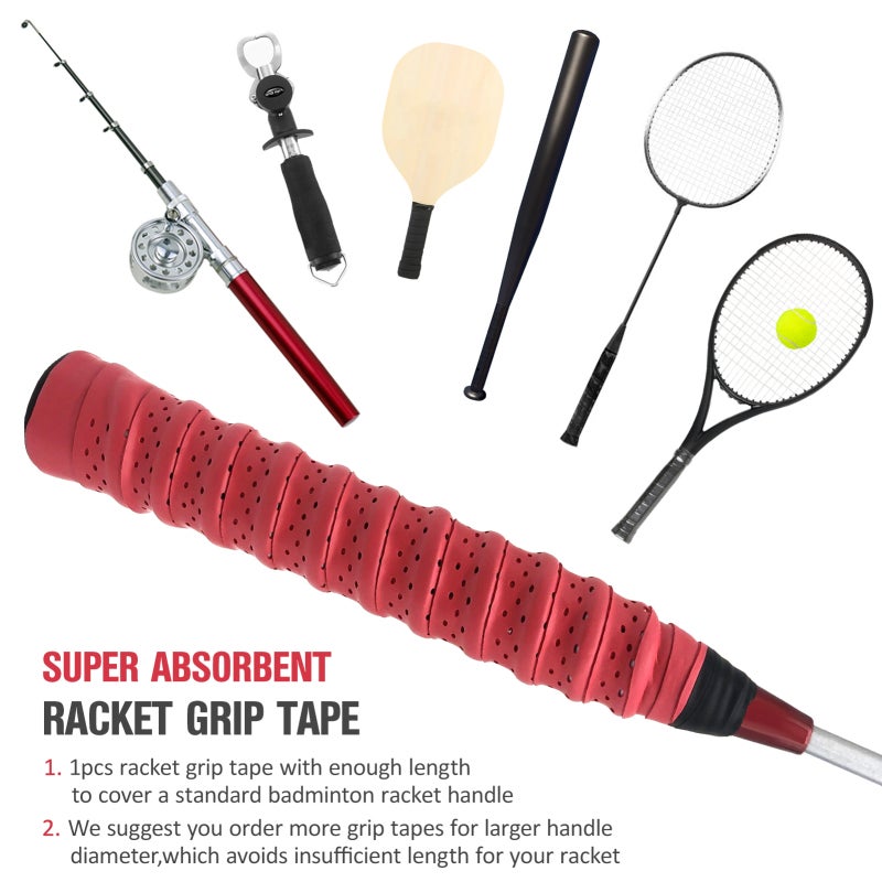 Badminton Overgrip: White 1pcs Reinforced PU Material Tear-resistant Durable - EVA Ridges Thickened For Comfort Shock Absorption Racket Grip Tape With Ventilated Sweat-absorbent Holes For Badminton Te - Image 4