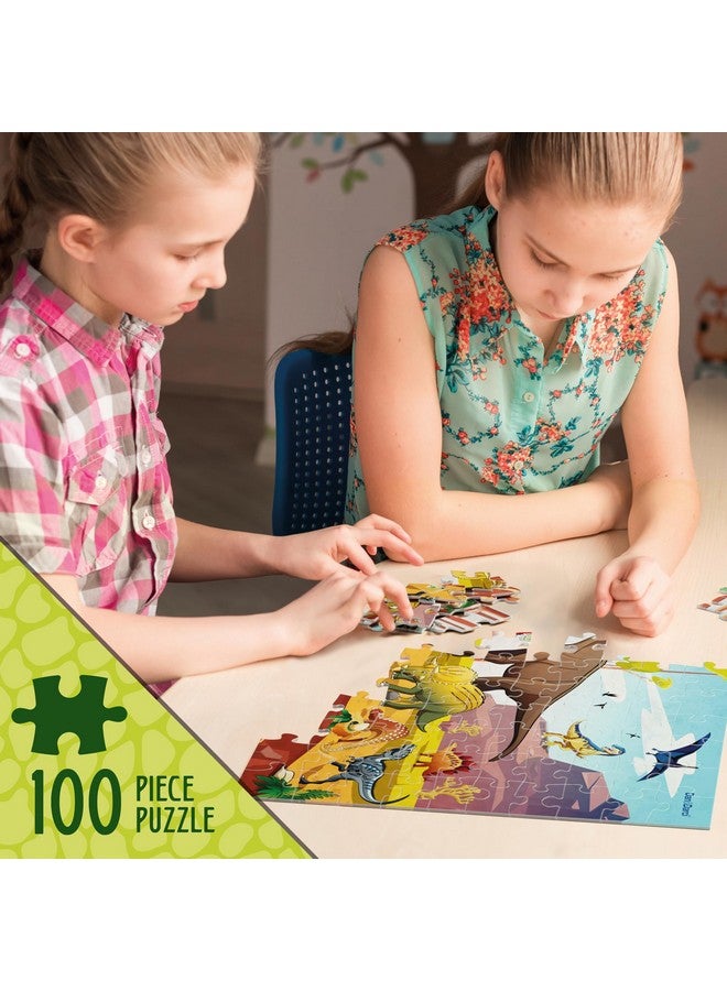 Dan&Darci ألغاز الديناصورات المتوهجة في الظلام 100 قطعة للأطفال - ألعاب ألغاز الديناصورات للأولاد والبنات من عمر 6-8 سنوات - هدايا عيد الميلاد أو عيد الميلاد للأطفال من عمر 6 و7 و8 سنوات - لعبة دينو - Image 4