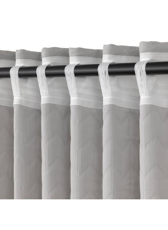 erorex Room darkening curtain, 1 piece, light grey/with heading tape, 140x300 cm - Image 4