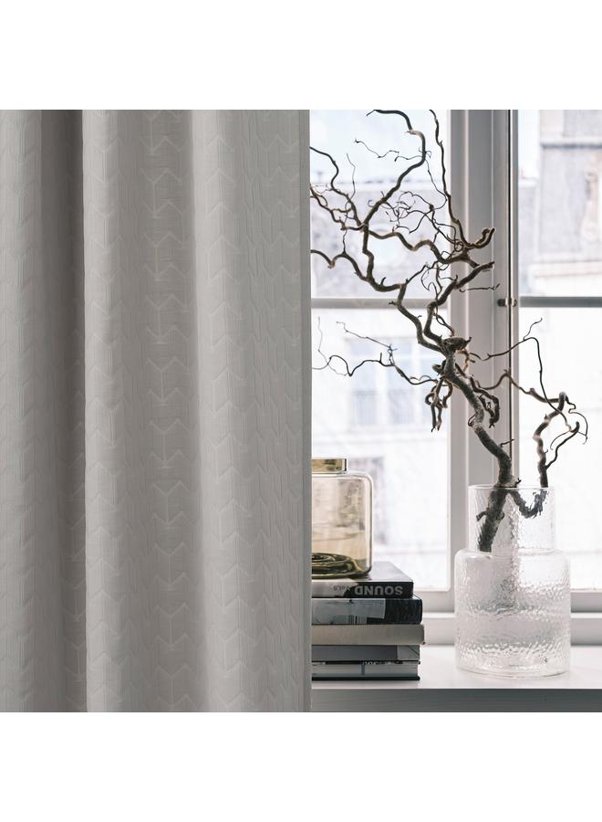 erorex Room darkening curtain, 1 piece, light grey/with heading tape, 140x300 cm - Image 2