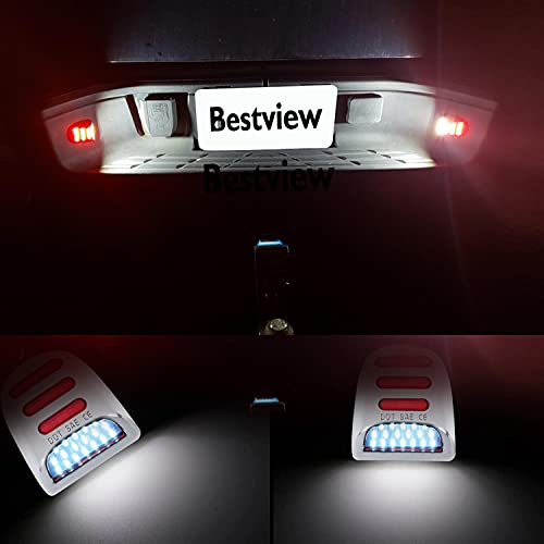 Bestview أفضل عرض مصابيح لوحة الترخيص LED تجميع مصابيح بديلة، أنبوب نيون أحمر OLED نقي، لشيvrolet سيلفرادو كاديلاك إسكاليد EXT GMC سييرا 1500 2500 3500 سوبربان تاهو - Image 3