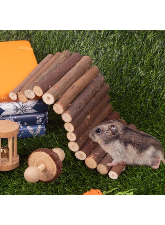 Sofier Hamster Toys: Natural Wooden Accessories for Hamsters, Rats, Guinea Pigs & More - 8 Modes of Chew Toys & Bridges - Image 3