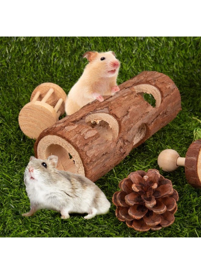 Sofier Hamster Toys: Natural Wooden Accessories for Hamsters, Rats, Guinea Pigs & More - 8 Modes of Chew Toys & Bridges - Image 4