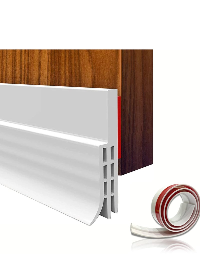 StickGuard Door Seal Strip for Blocking Bugs, Air, Dust - Self Adhesive, Silicone Door Draft Stoppers for Bottom of Door - Soundproof, Weather Stripping - Under the Door Draft Guard - 1 Meter (White) - Image 1
