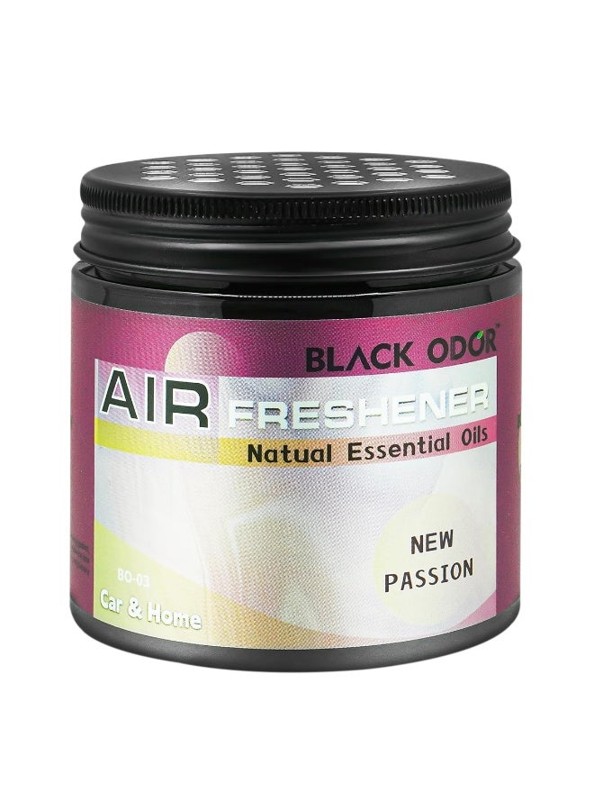 رائحة سوداء عبوتان من جل معطر الجو (رائحة "New Passion" - موديل BO-03) باللون الأسود، وزن 180 جم، يحتوي على زيوت عطرية طبيعية، مناسب للسيارة والمنزل. - Image 5
