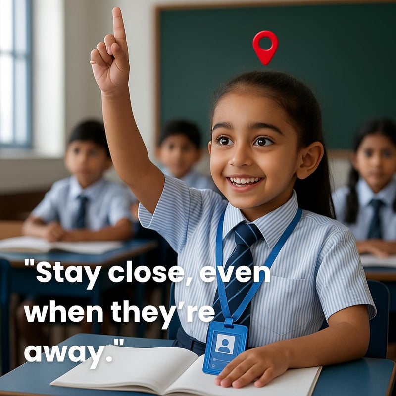 FETACA ® ID Card Shape GPS Tracker with Live Location, 2-Way Calling, SOS Button & Alerts - Smart Wireless Tracker for Kids, School, Work & Elderly Safety Free 1-Month Data SIM & App Subscription - Image 2