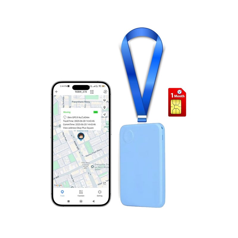 FETACA ® ID Card Shape GPS Tracker with Live Location, 2-Way Calling, SOS Button & Alerts - Smart Wireless Tracker for Kids, School, Work & Elderly Safety Free 1-Month Data SIM & App Subscription - Image 1