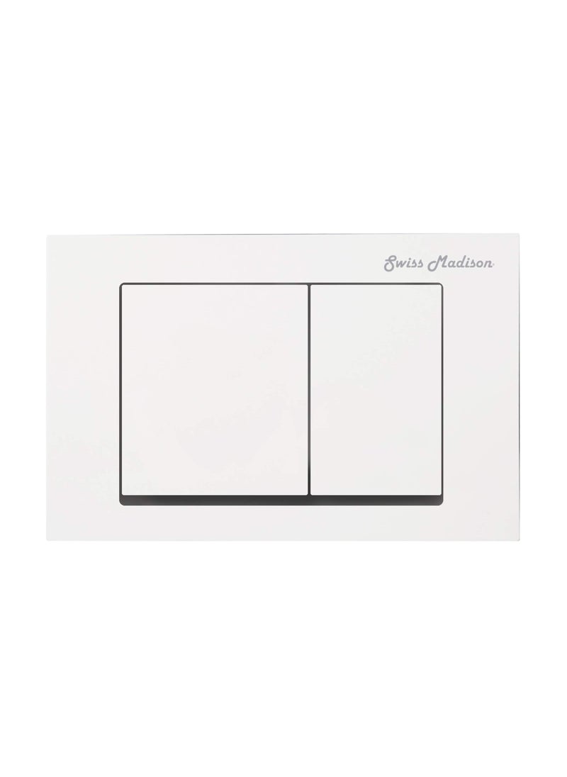 Swiss Madison Swiss Madison Well Made Forever White SM-WC002W Wall Mount Dual Flush Actuator Plate with Square Push Buttons  - Image 1