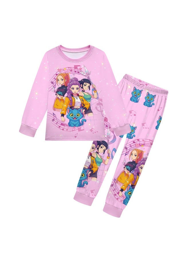 general KPop Demon Hunters pajamas children's suit pants, big children's long-sleeved trousers suit - Image 1