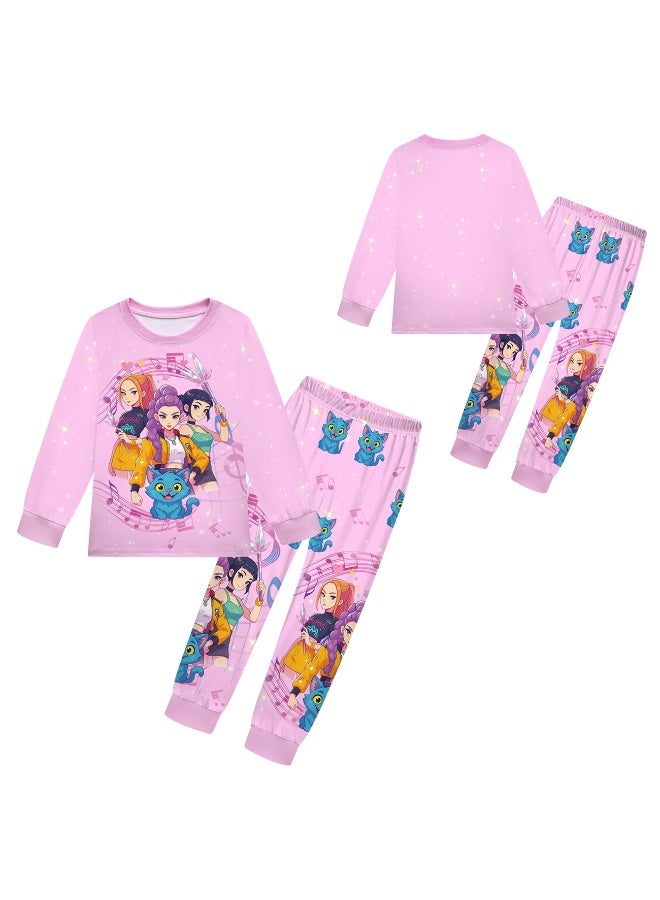 general KPop Demon Hunters pajamas children's suit pants, big children's long-sleeved trousers suit - Image 2