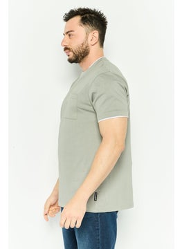 Threadbare Men Crew Neck Short Sleeve Solid T Shirt, Grey  - Image 3