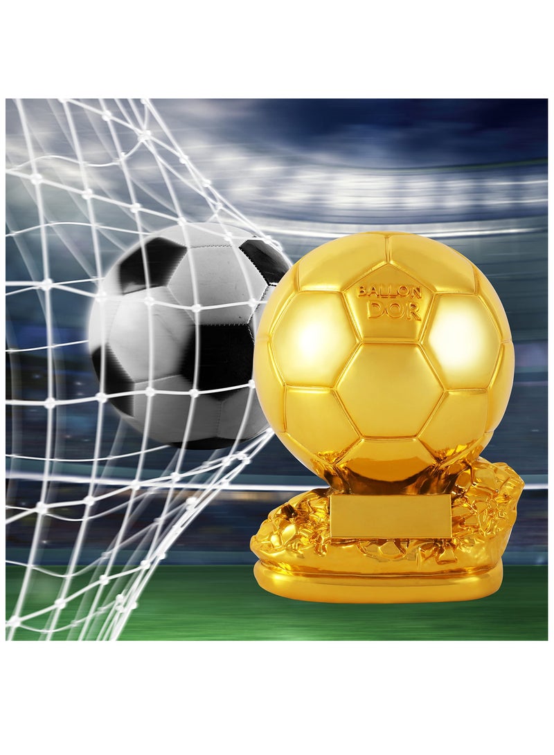 نسخة طبق الأصل من كأس الكرة الذهبية لكرة القدم من الراتينج مع عملية الطلاء الكهربائي لتزيين المكاتب وهدايا المشجعين وهدايا أعياد الميلاد - Image 2