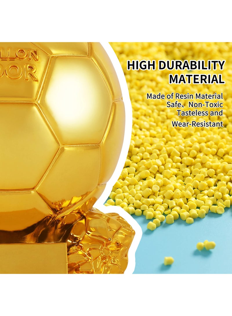 نسخة طبق الأصل من كأس الكرة الذهبية لكرة القدم من الراتينج مع عملية الطلاء الكهربائي لتزيين المكاتب وهدايا المشجعين وهدايا أعياد الميلاد - Image 5