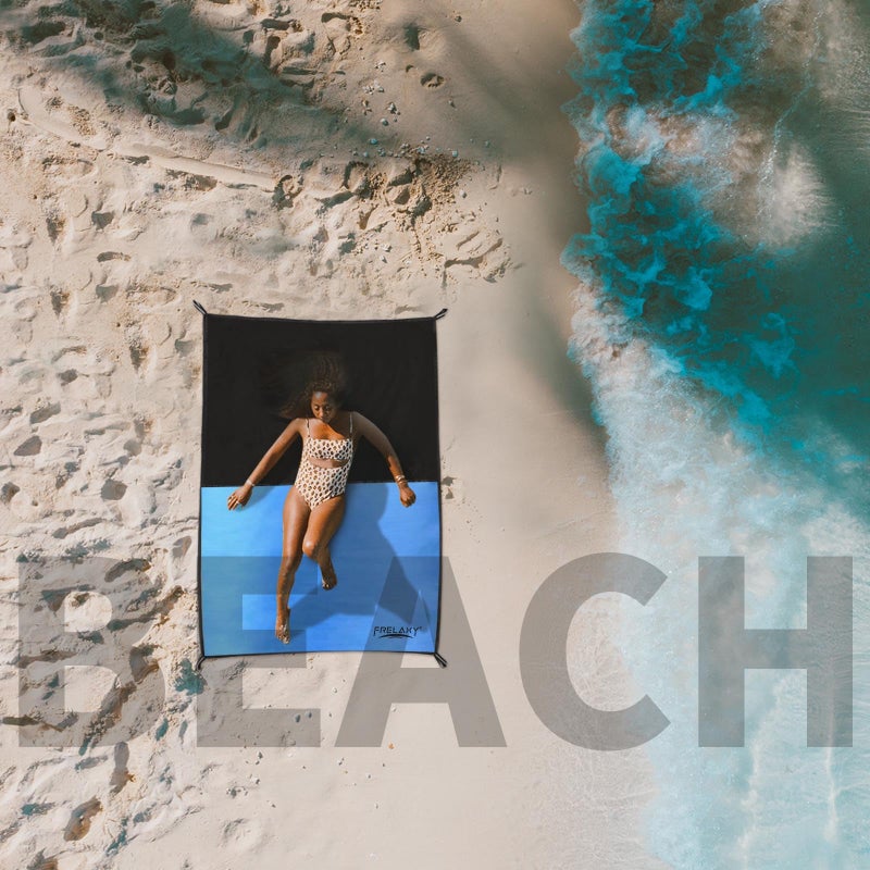 Frelaxy Pocket Picnic Blanket, Waterproof Sandproof Beach Mat, Compact Camping Tarp for Festivals, Hiking, Travel, Outdoor Recreation (Blue, 57'' x 71'') - Image 5