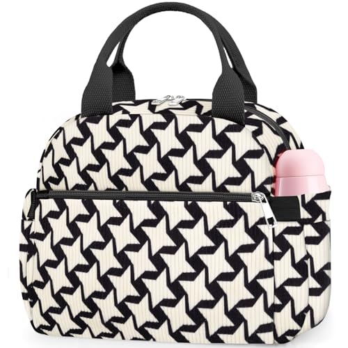 KUBYA Lunch Bag Lunch Box for Women, Cute Corduroy Insulated Reusable Work Leakproof Simple Adults Large Lunch Boxes Tote Bag Men Cooler Bag - Image 1