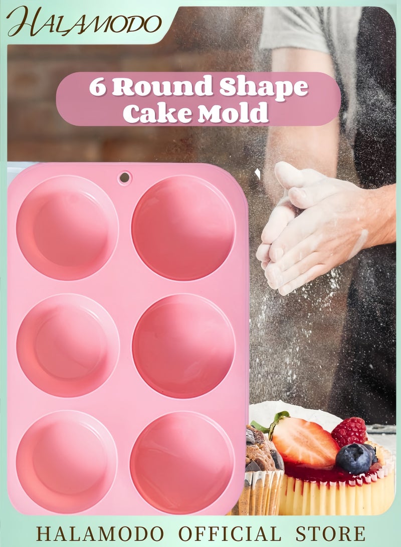 هالامودو ٦ قوالب دائرية وردية، ١٩.٣×٥×١٣.٢ سم - Image 1