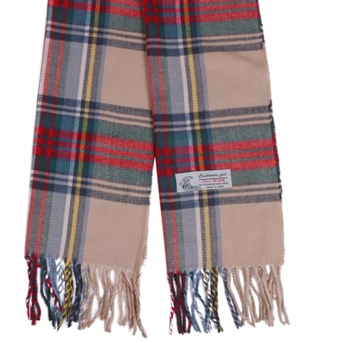 TZ Promise Plaid Cashmere Feel Classic Soft Luxurious Winter Scarf For Men Women (Tartan Camel) - Image 4