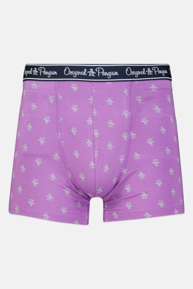 Original Penguin Men 3 Pack Allover Print Boxer Briefs, Purple/Navy/Blue - Image 4