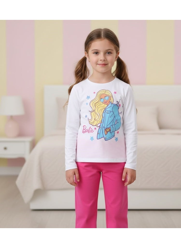 باربي باربى  طقم بيجامة أطفال بأكمام طويلة – كيدز تي في - Image 2