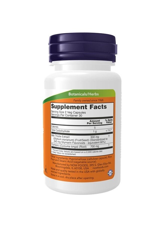 now Supplements, Silymarin Milk Thistle Extract 150 mg with Turmeric, Supports Liver Function*, 60 Veg Capsules  - Image 2