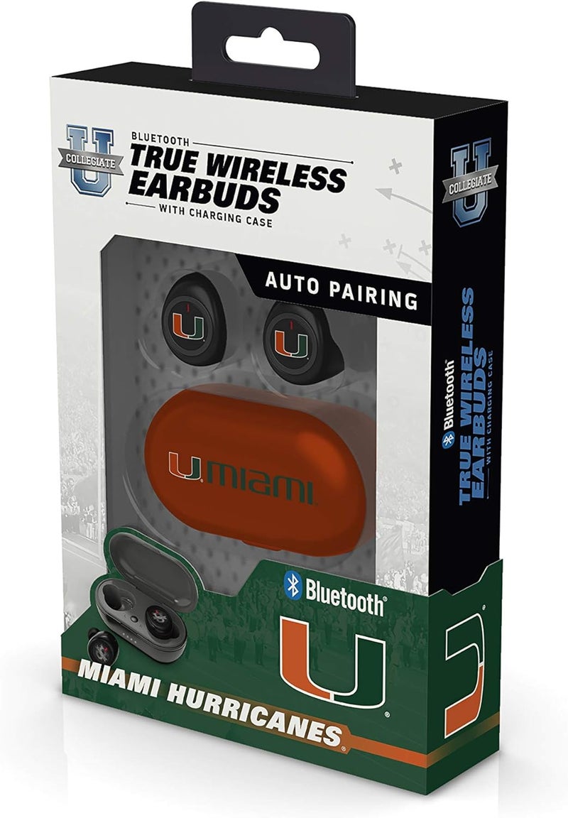 SOAR NCAA Miami Hurricanes True Wireless Earbuds, Team Color - Image 2