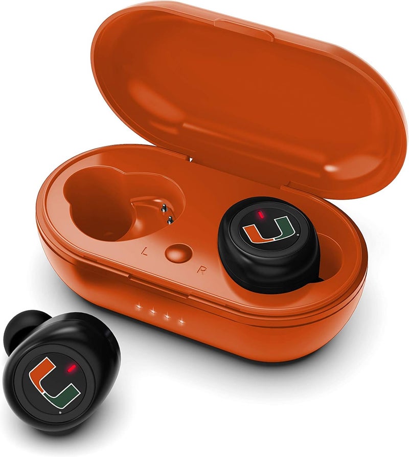 SOAR NCAA Miami Hurricanes True Wireless Earbuds, Team Color - Image 1