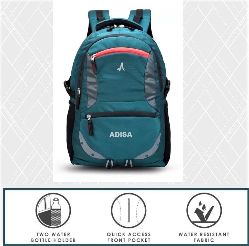 ADISA Laptop Backpack Office Bag College Travel Back Pack with rain Cover (BP058-GRN) - Image 2