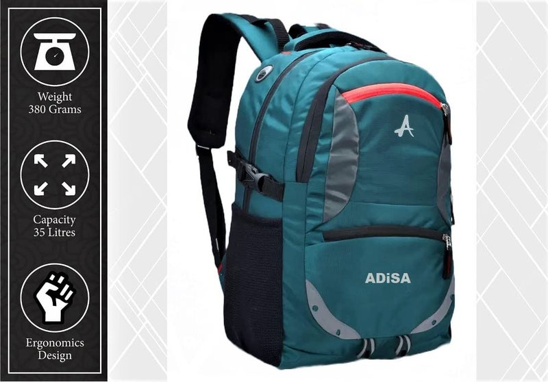 ADISA Laptop Backpack Office Bag College Travel Back Pack with rain Cover (BP058-GRN) - Image 3