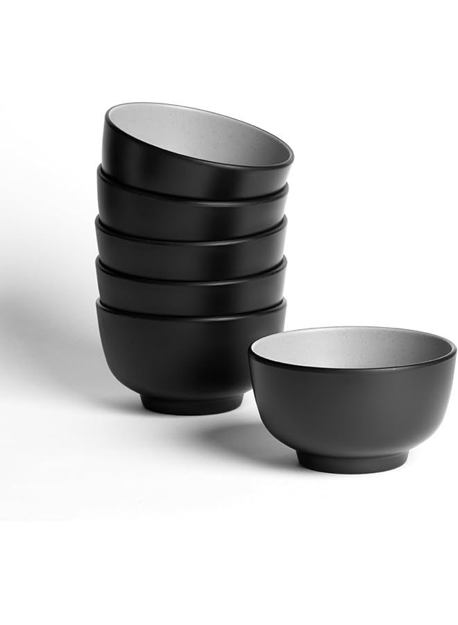 Master Gold Premium Melamine 6 Bowls "Bowl" Perfect For Serving Soup, Soup, Noodles And Corn Flakes | Durable, Shatterproof, Dishwasher & Microwave Safe | Serving Bowl (Grey | Black, 12.5Cm) - Image 1