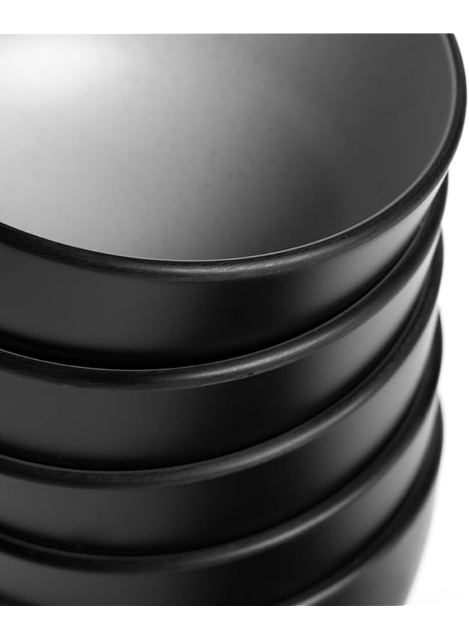 Master Gold Premium Melamine 6 Bowls "Bowl" Perfect For Serving Soup, Soup, Noodles And Corn Flakes | Durable, Shatterproof, Dishwasher & Microwave Safe | Serving Bowl (Grey | Black, 12.5Cm) - Image 5