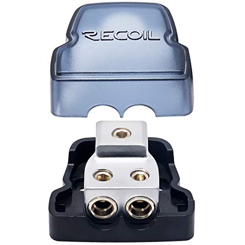 RECOIL كتلة توزيع الطاقة الصغيرة RECOIL SDB14P 4-طرق، 1 X 4/8 قياس في / 4 X 8/10 قياس خارج لتوزيع الطاقة لموزع الأرضي لمكبر الصوت في السيارة، عبوة 2 - Image 1