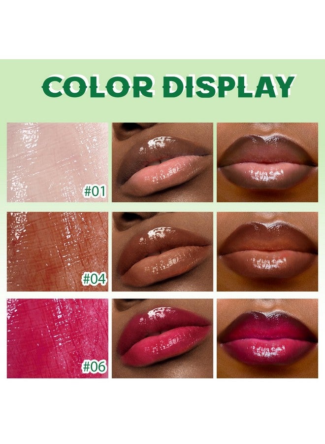 HOSAILY Moisturizing Solid Lip Gloss Jelly Lipstick, 3Color Lip Oil Lip Plumper with Dark Brown Lip Liner, Glossy Lightweight Pigmented Non Sticky Tinted Lip Click Balm Makeup Gift Set for Women - Image 3