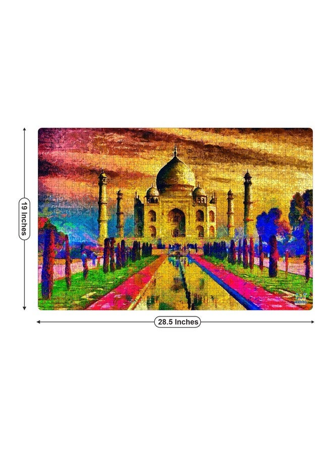 Webby Taj Mahal Painting Wooden Puzzle | Best Gift for Teenager | Fun & Challenging| Puzzle for Adult & 14+ Kids, 1000 Pieces Puzzle - Image 2