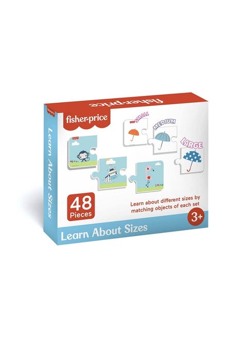 Fisher Price® Learn About Sizes - 48 Pieces Jigsaw Puzzles for Kids Age 3+ Years & Above - Learning and Development Puzzles - Learning Sizes - Fun & Learn with Colorful Puzzles