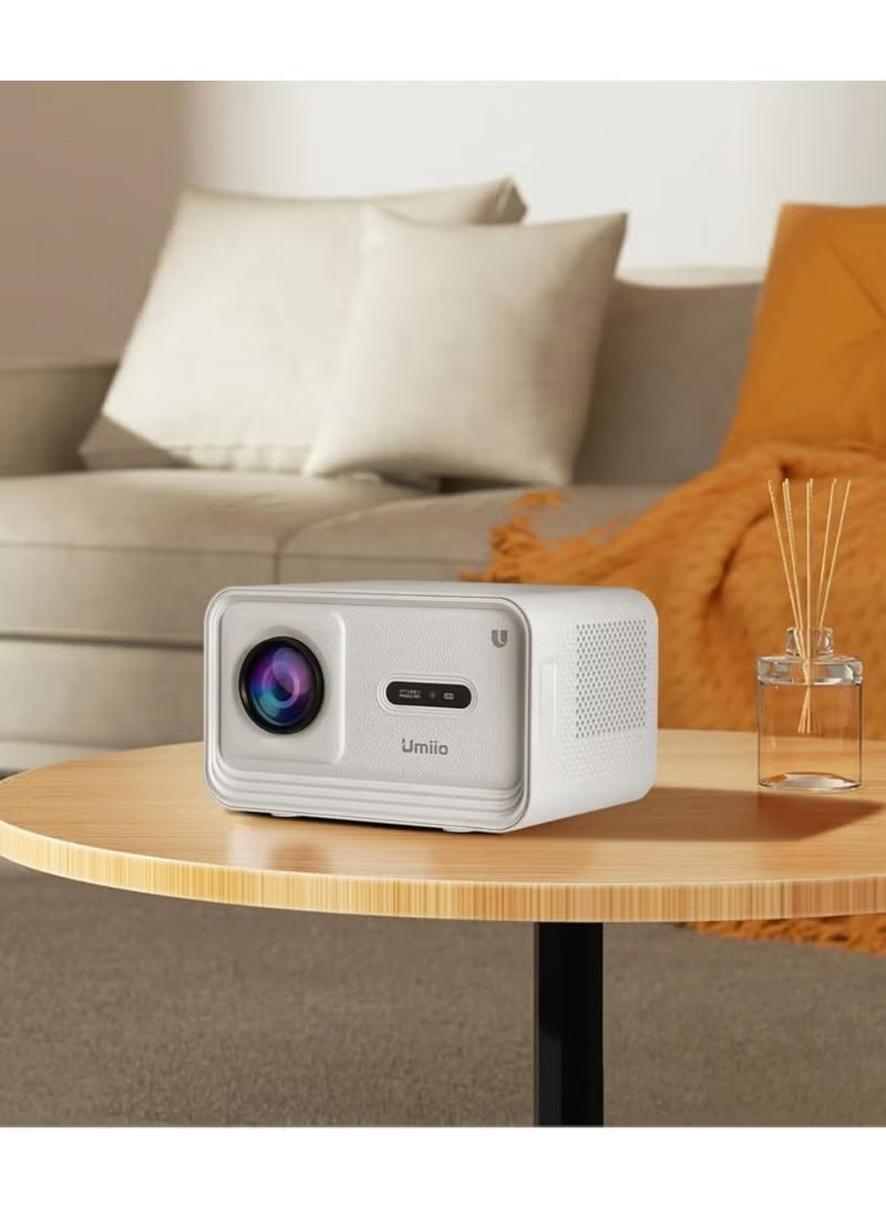 Umiio Umiio 4K Smart Projector with WiFi6, Bluetooth, Remote-Controlled Focus, Keystone Correction, 1200 ANSI Lumens, 50"–150" Adjustable Screen, Home Theater Video Projector Compatible with Android, iOS, PC – Portable White Projector - Image 5