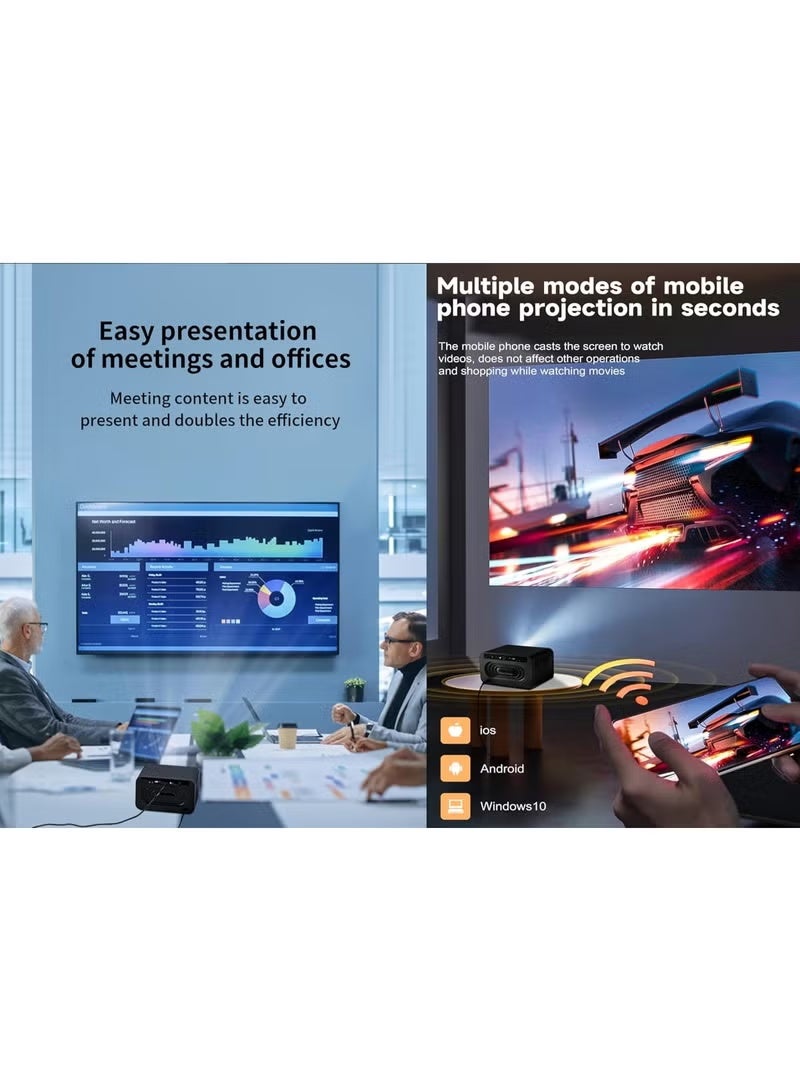 Umiio Umiio 4K Smart Projector with WiFi6, Bluetooth, Remote-Controlled Focus, Keystone Correction, 1200 ANSI Lumens, 50"–150" Adjustable Screen, Home Theater Video Projector Compatible with Android, iOS, PC – Portable White Projector - Image 3